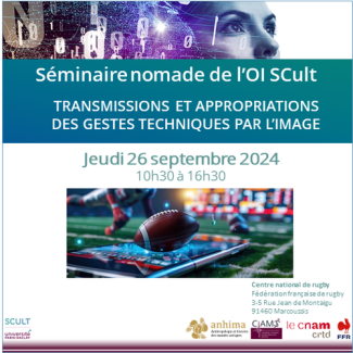 Séminaire nomade de l'OI SCult (26 septembre 2024) « Transmissions et appropriations des gestes techniques par l’image » 